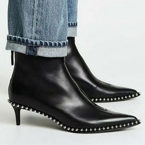 Alexander Wang ERI ball studded leather heeled ankle boot -size 37